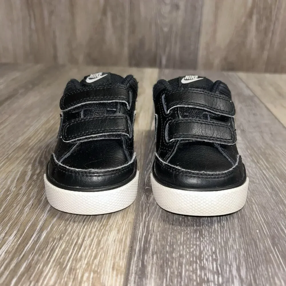 Nike 3 Toddler US Size 5C Black White Capri 579949 014 Strap Up Sneaker Shoes